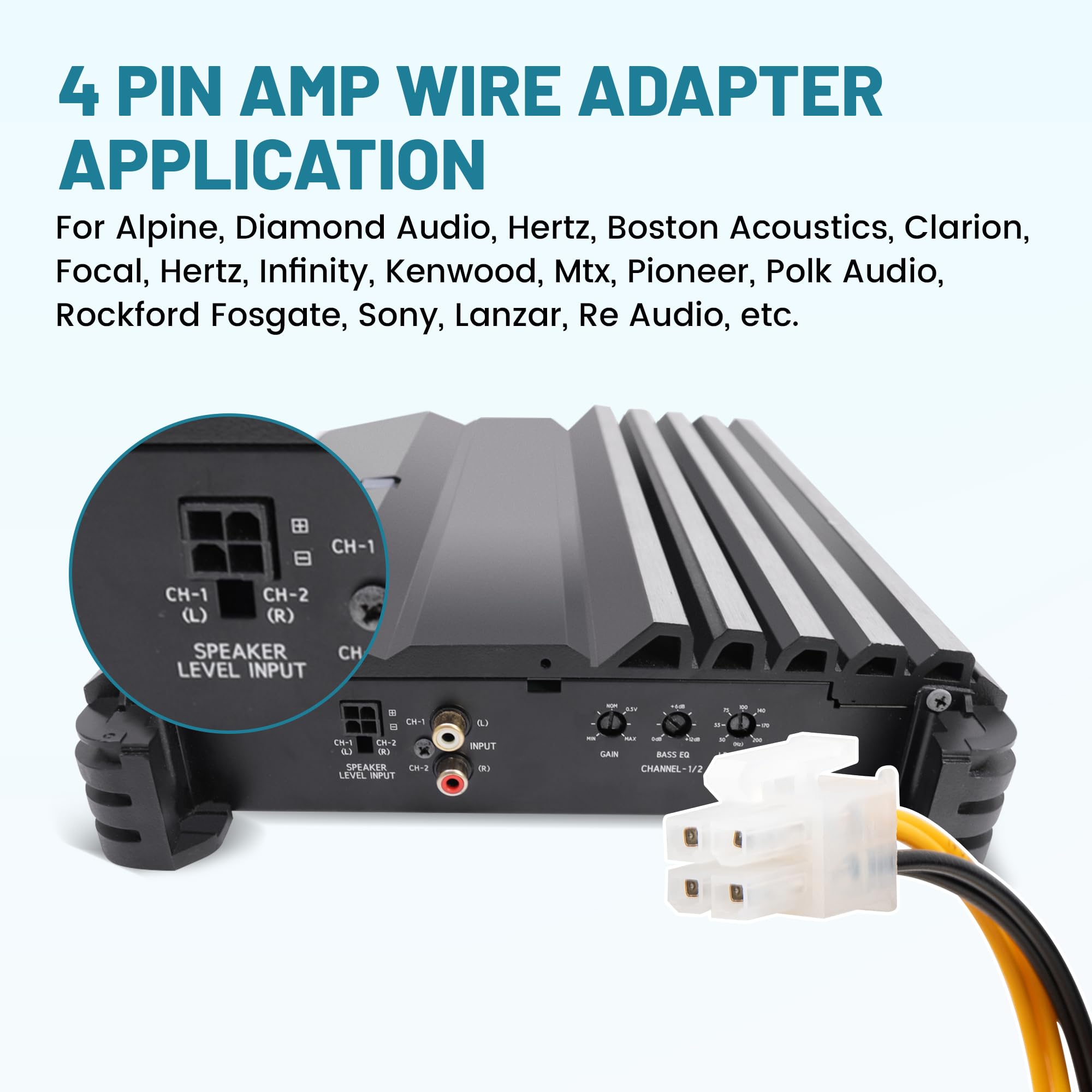Amazon.com: NuIth 4 Pin Speaker High Level Input Plug for Old